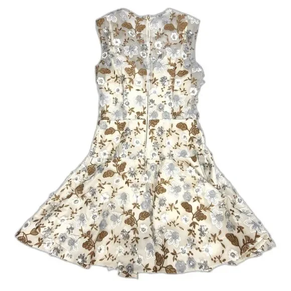 NWT Bronx and Banco Della Blanc Mesh Illusion Sequin Embellished Mini Dress US 6 - Picture 5 of 11